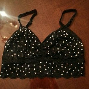 PINK Sequin Bandeau, Size Small, Black